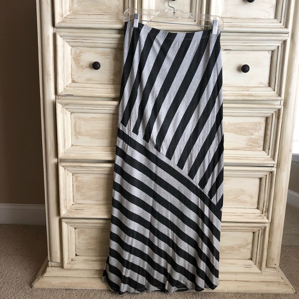 Black and Grey Matty M. Maxi Skirt